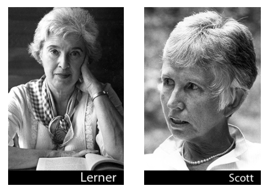 Gerda Lerner (left) Anne Firor Scott (right), historians honored by the Lerner-Scott Prize