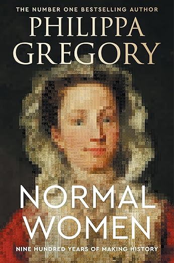 The book cover of NORMAL WOMEN is a painting of a white woman with a snood