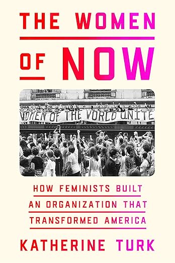 COver of the book THE WOMEN OF NOW is white with pink letters and a black and white photo